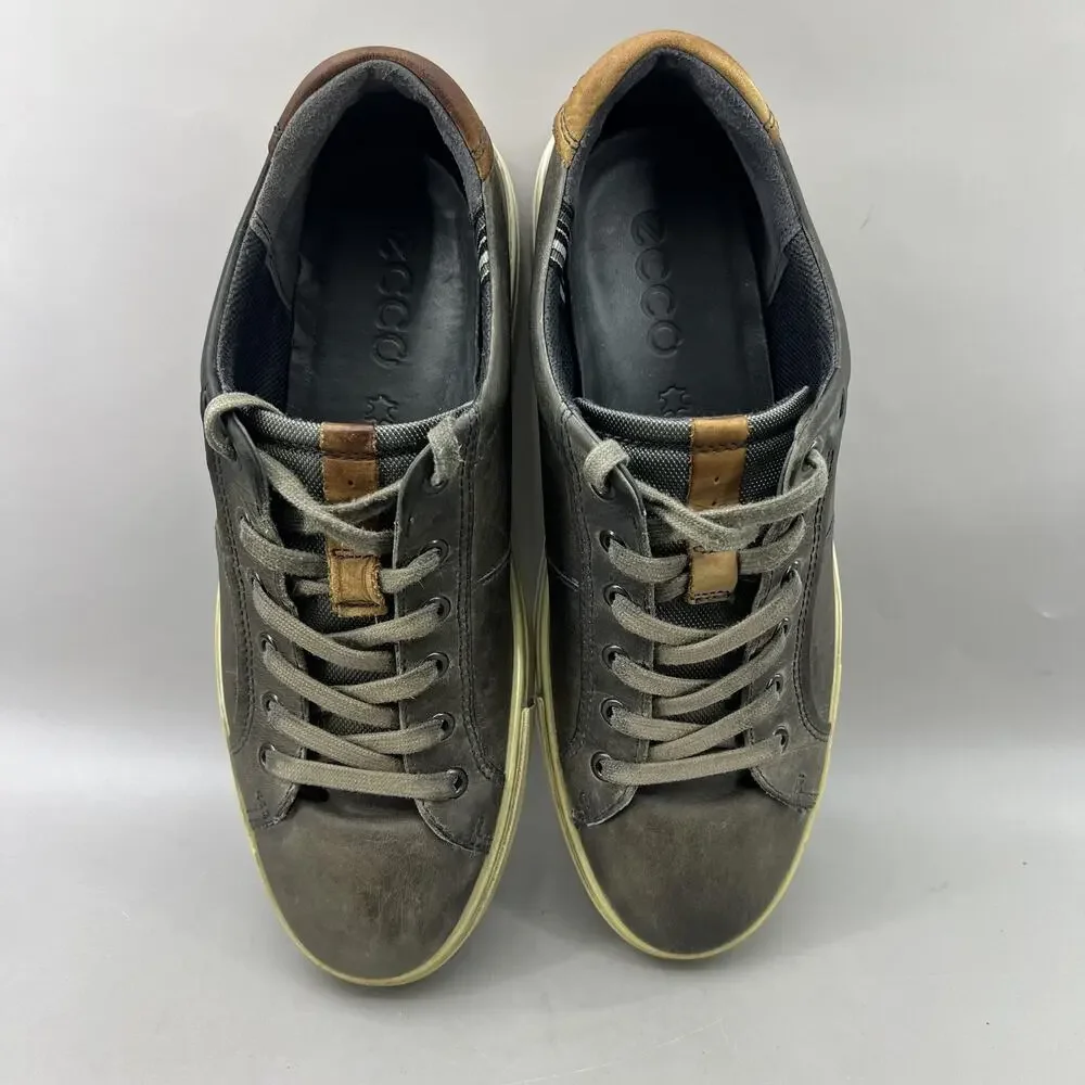 ECCO Kyle Classic Street Sneakers Men Size 9 Brown Leather Casual Comfort Shoes